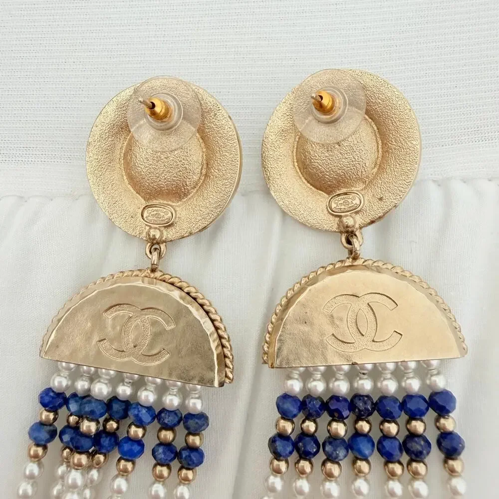 Chanel A19 2019 Métiers d'Art Pearl Strass CC Chandelier Drop Earrings RARE